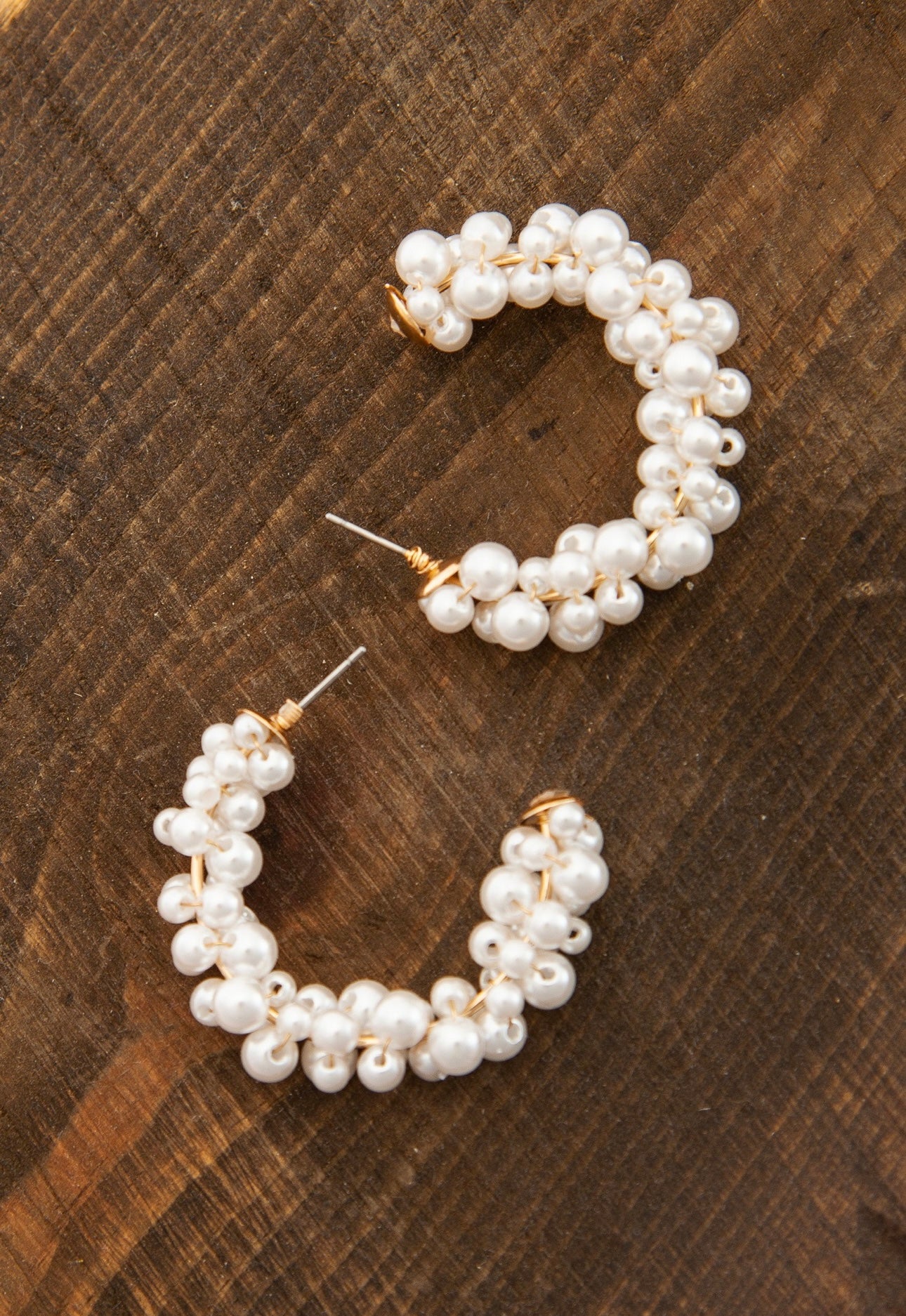 Pearl Beaded Hoops