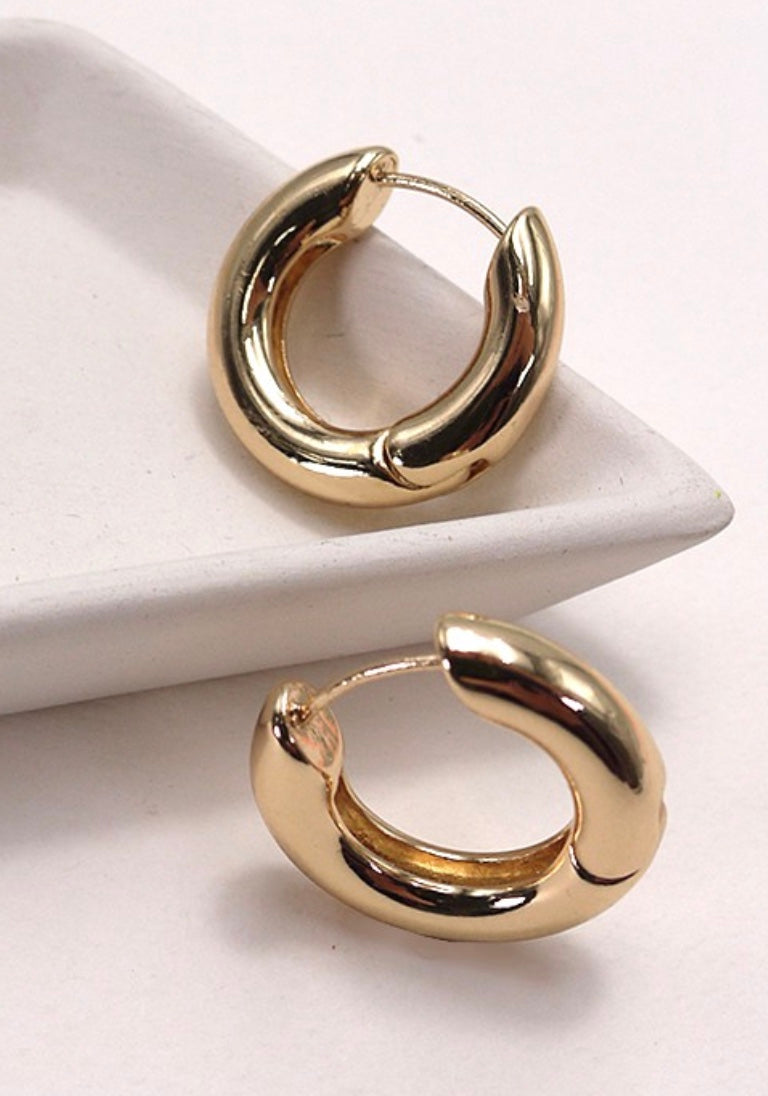 Classic Chunky Huggie Hoop Earrings