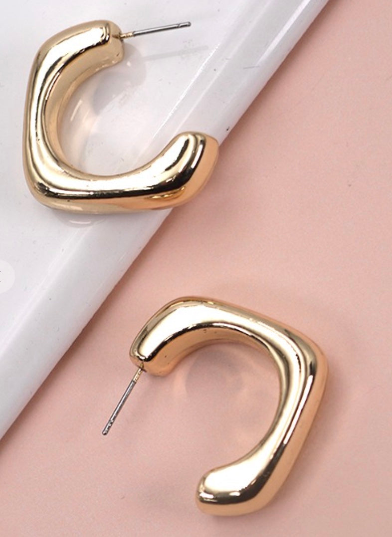 Balloon Square Hoop Earrings