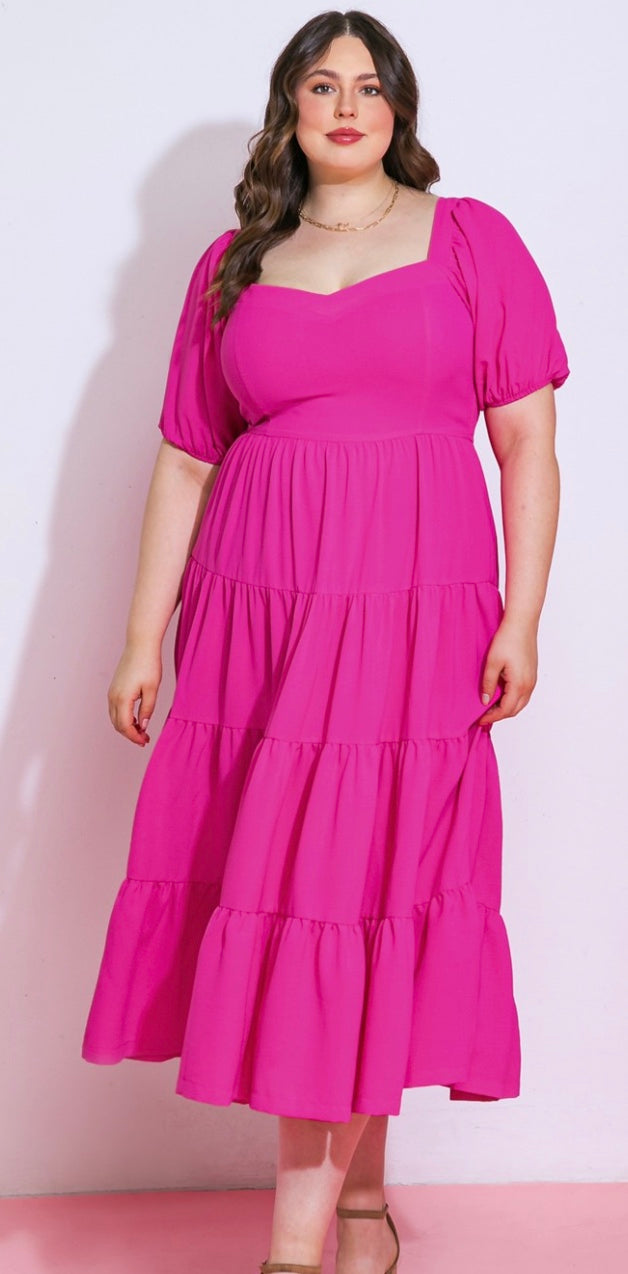 Mia Plus Size Midi Dress