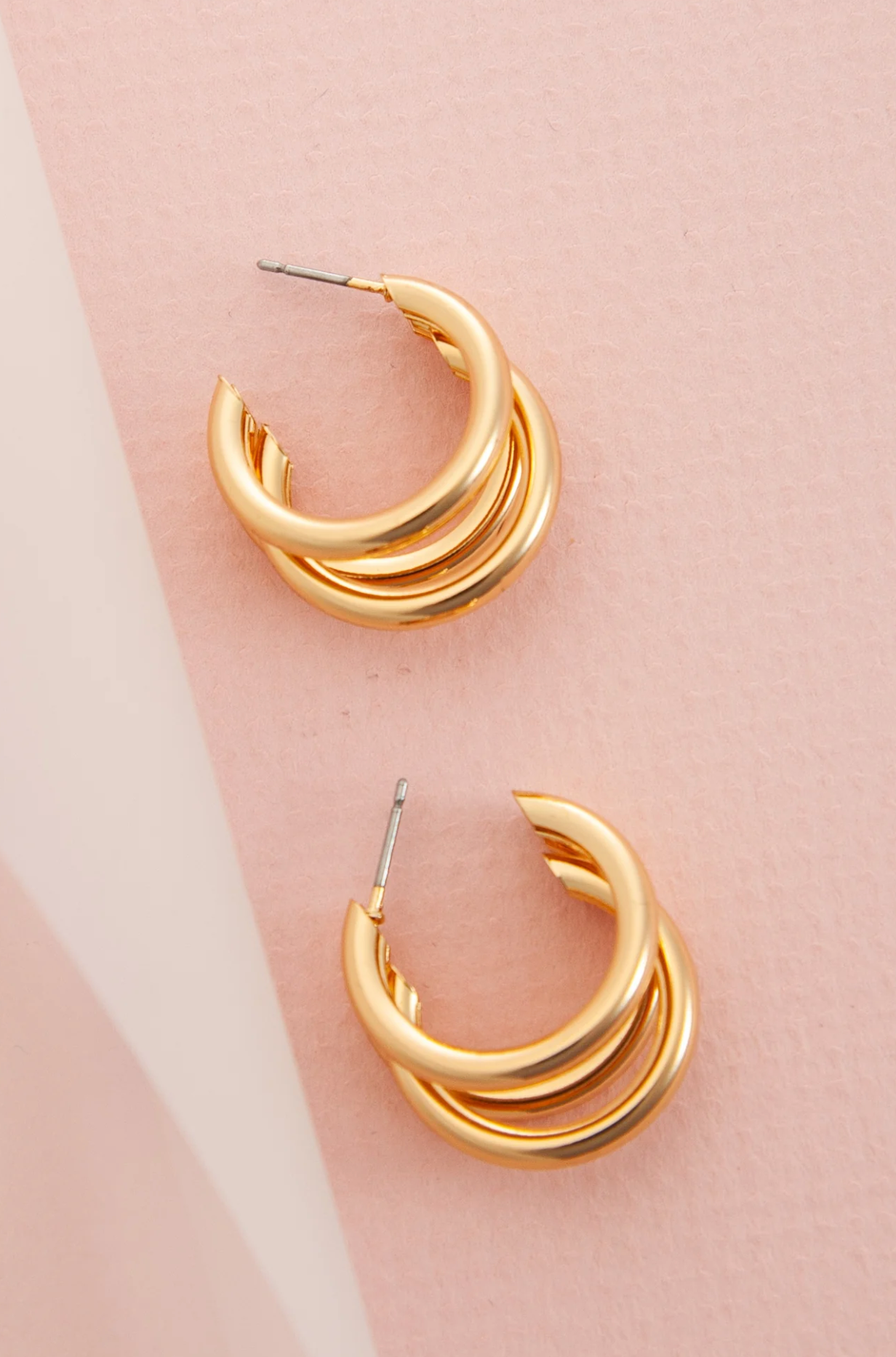 Triple Row Hoop Earrings